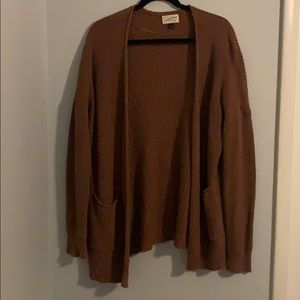 Brown cardigan sweater